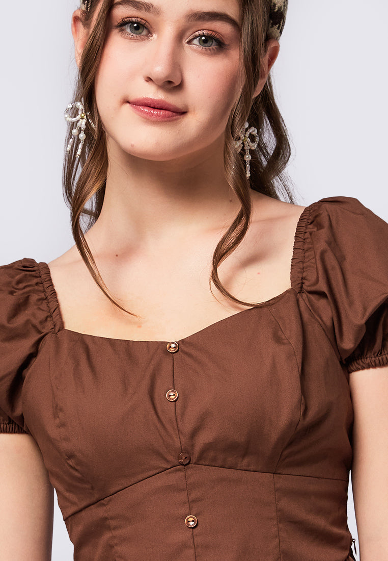 Puff Sleeves Crop Top