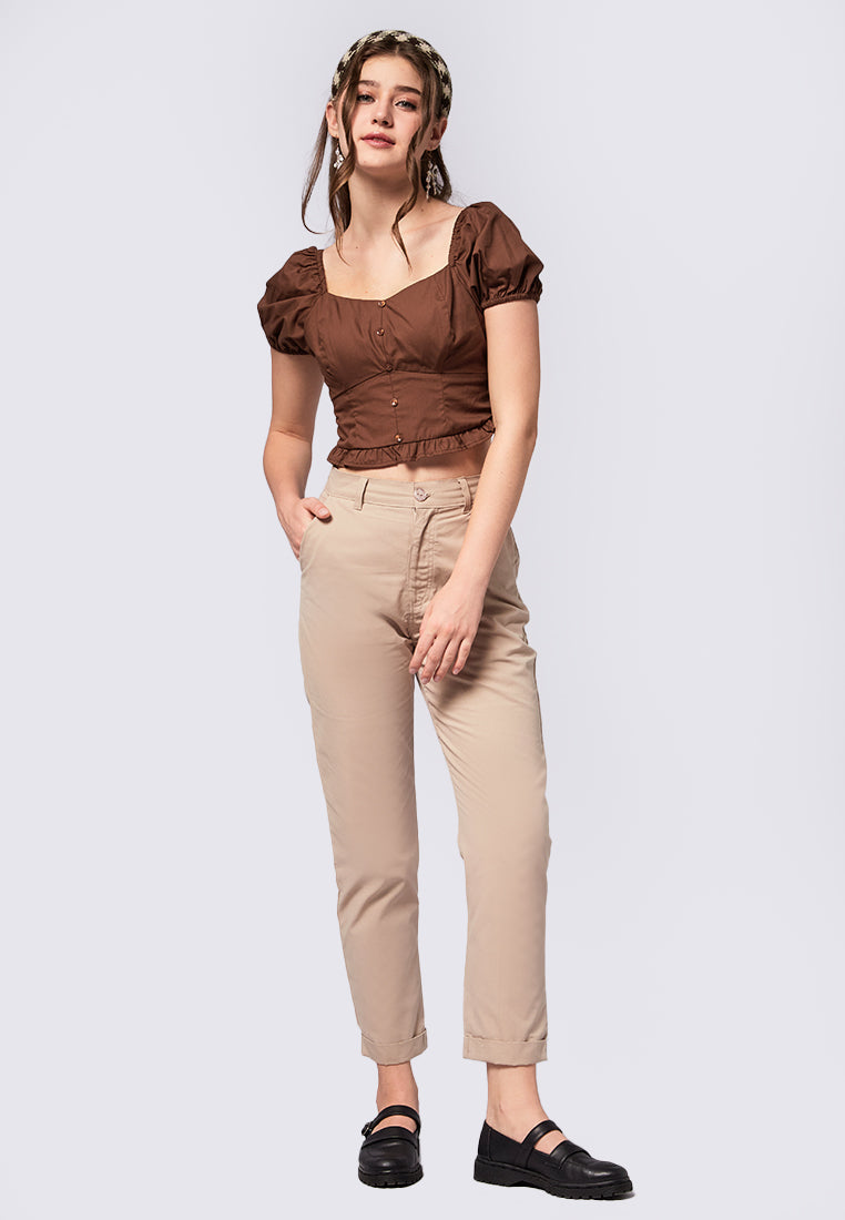 Puff Sleeves Crop Top