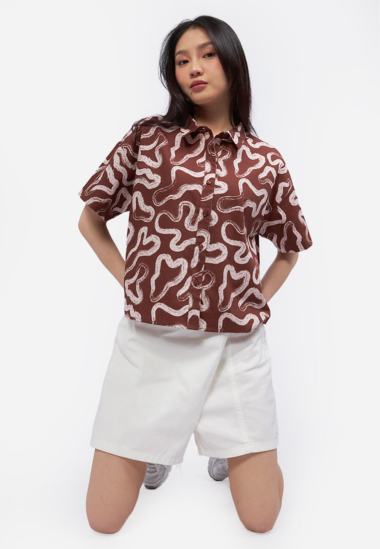 Drop Shoulder Printed Boxy Shirt
