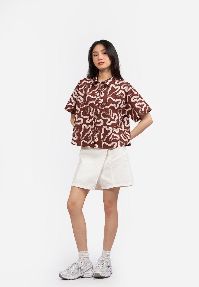 Drop Shoulder Printed Boxy Shirt