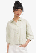 Voluminous Printed Blouse Sage