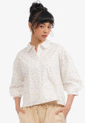 Voluminous Printed Blouse Off White