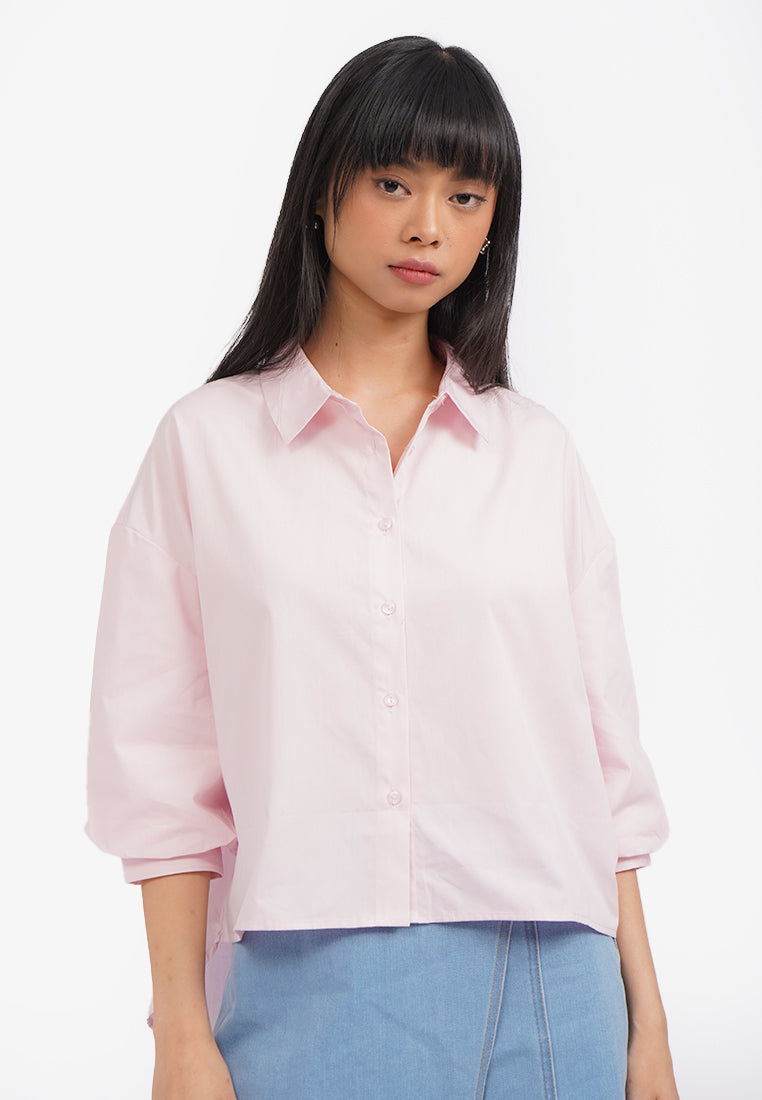 Voluminous Short Sleeve Blouse