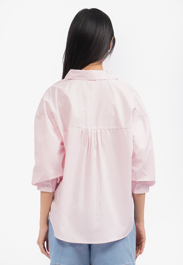 Voluminous Short Sleeve Blouse