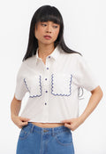 Embroidered Pocket Shirt Off White