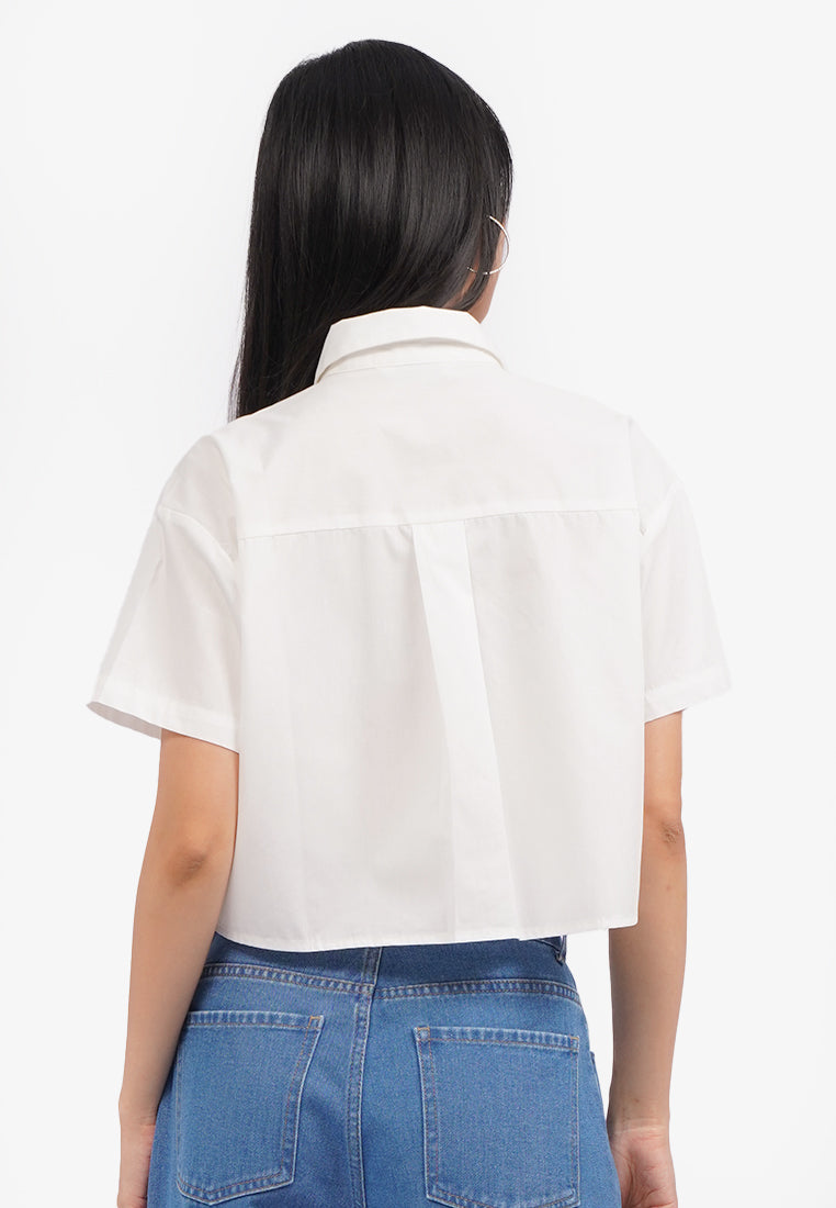 Embroidered Pocket Shirt Off White