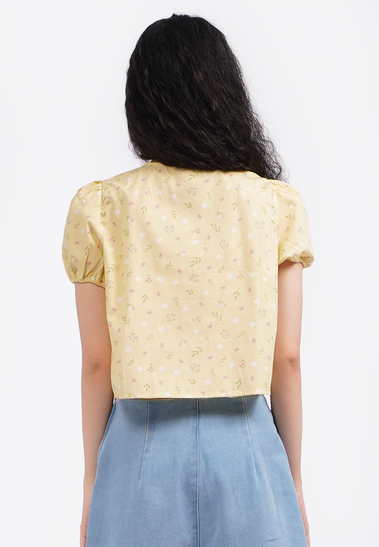 Printed Tie Detail Blouse
