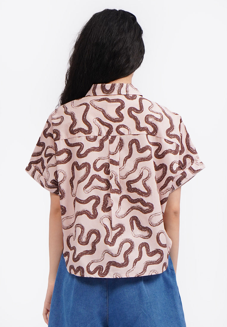 Short Sleeve Printed Shirt L.Pink