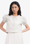 Button Up Puff Sleeves Blouse Tosca