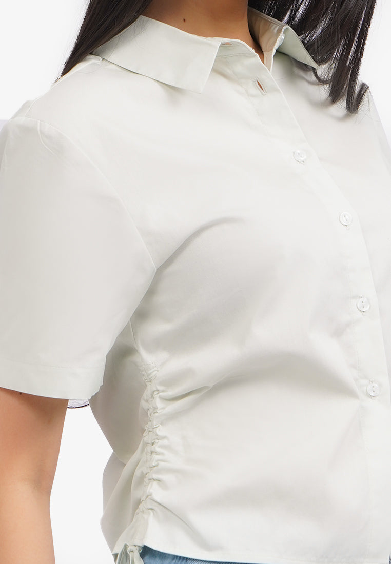 Blouse with Side Drawstring Details Tosca