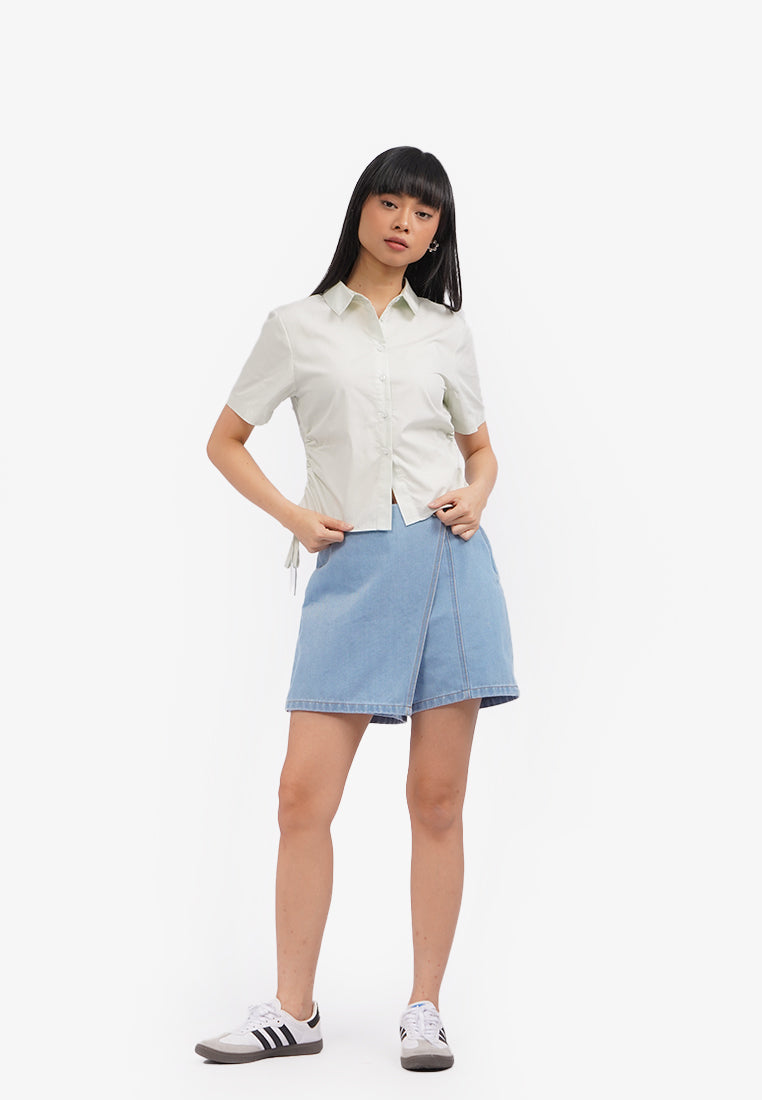 Blouse with Side Drawstring Details Tosca
