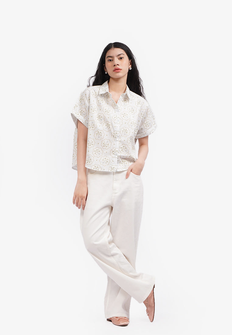 Roll Up Boxy Shirt Off White