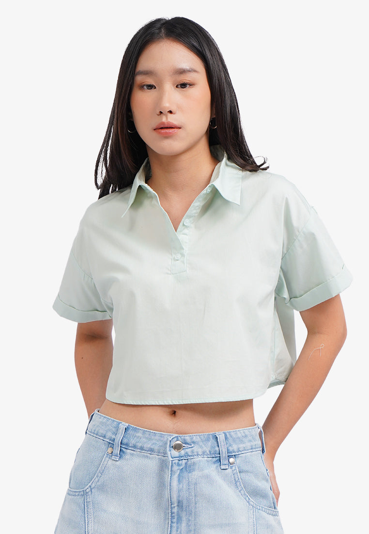 Half Placket Button Up Shirt