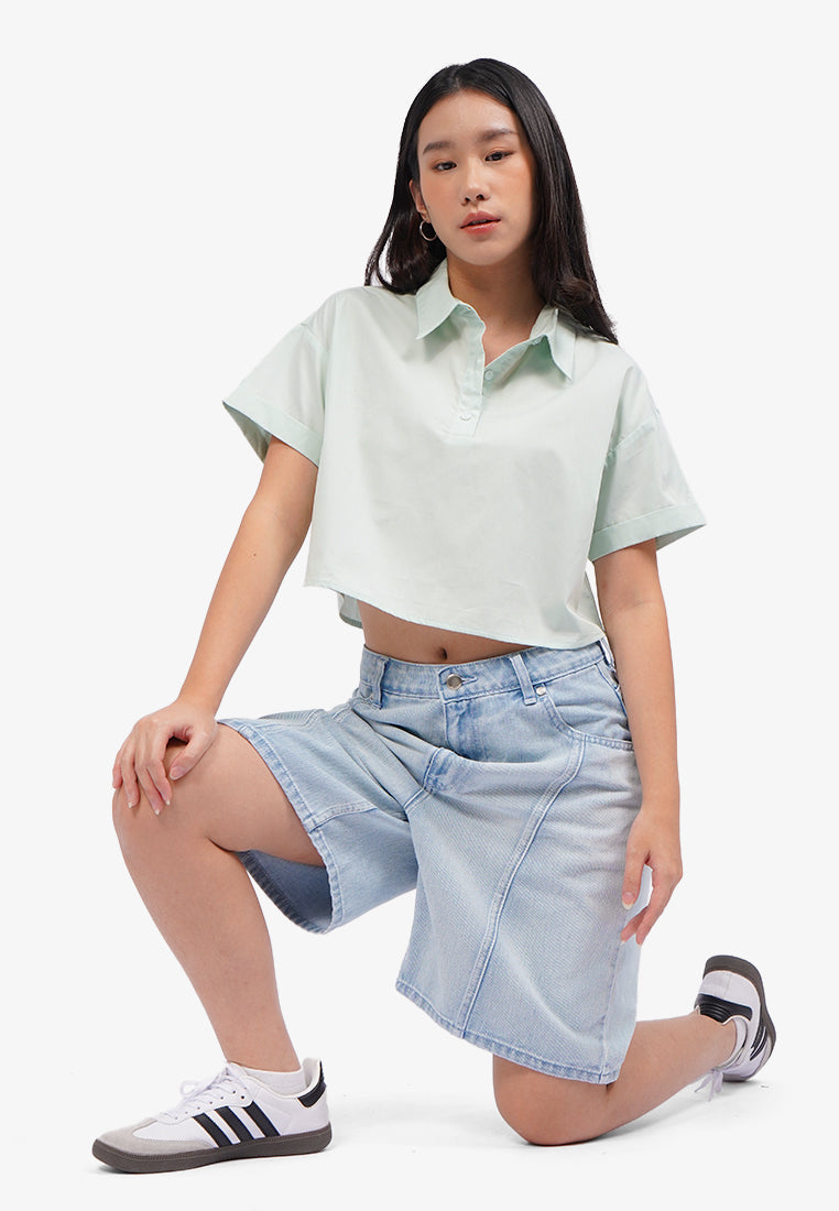 Half Placket Button Up Shirt
