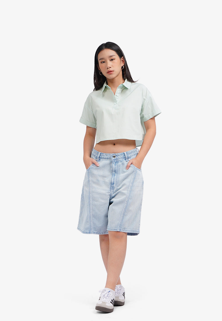 Half Placket Button Up Shirt