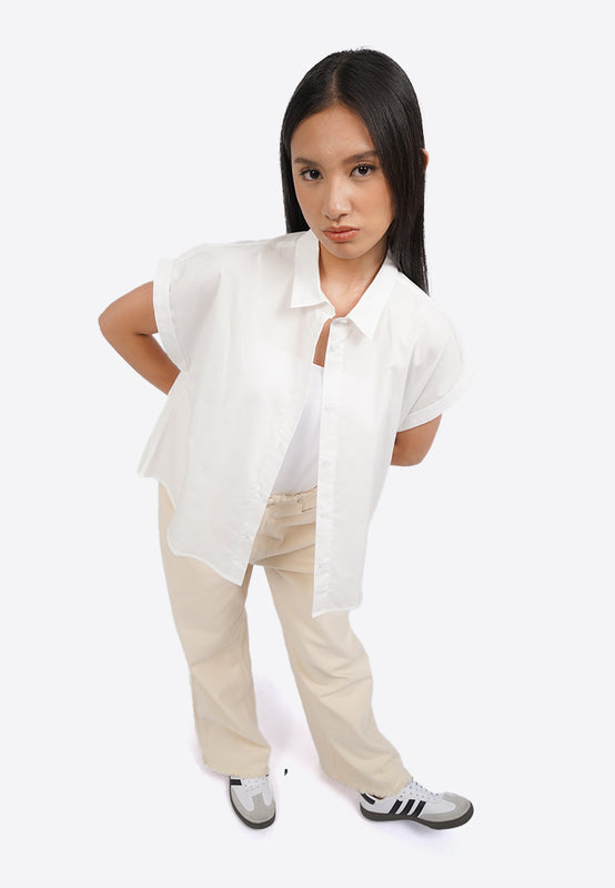 Roll Up Short Sleeve Blouse