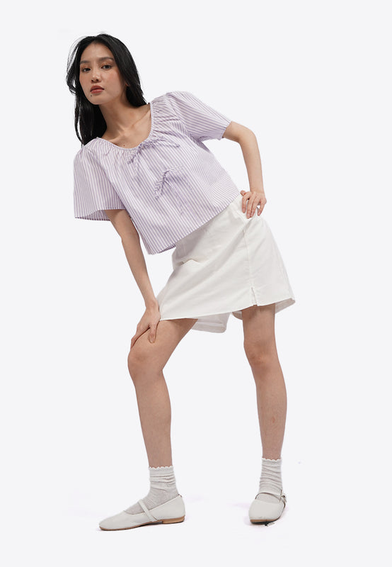 Bell Sleeve Blouse with Ribbon Details