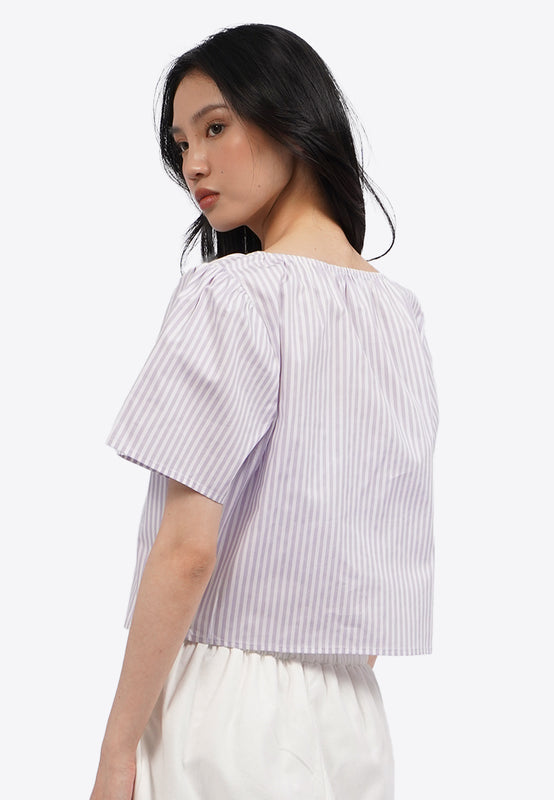 Bell Sleeve Blouse with Ribbon Details