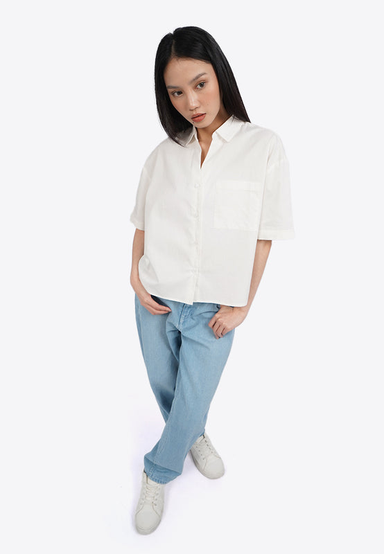Drop Shoulder Shirt with Pocket