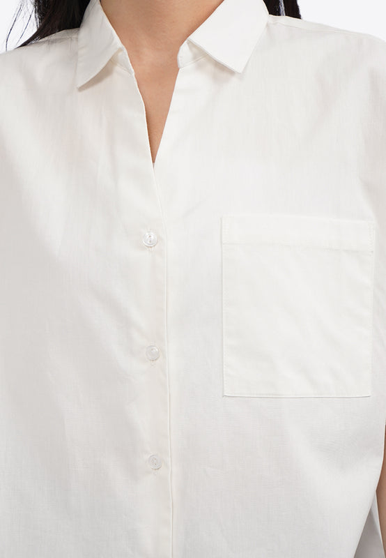 Drop Shoulder Shirt with Pocket
