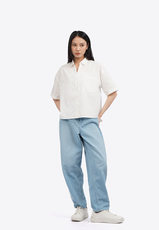 Drop Shoulder Shirt with Pocket