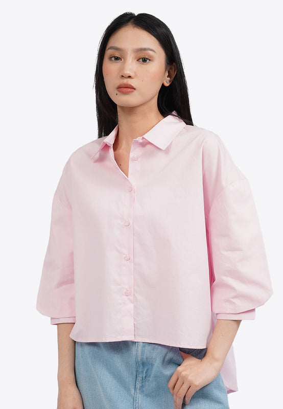 Voluminous Short Sleeve Blouse