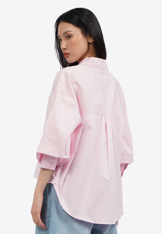 Voluminous Short Sleeve Blouse