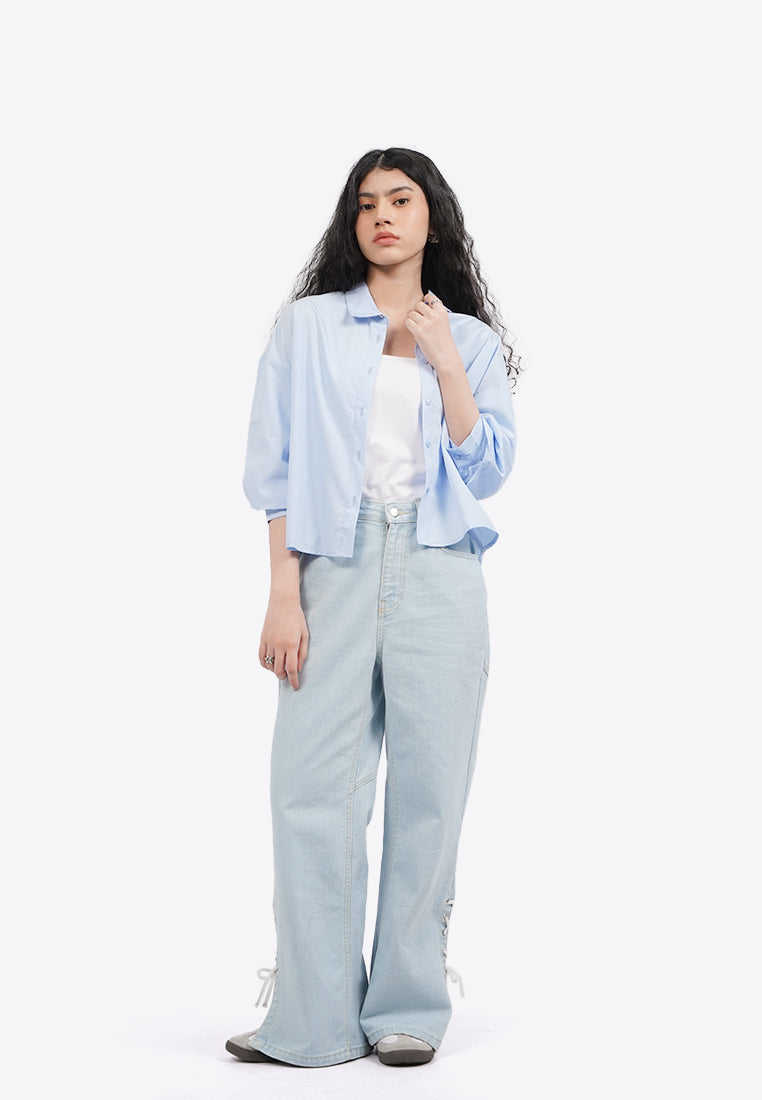 Voluminous 3/4 Sleeve Blouse