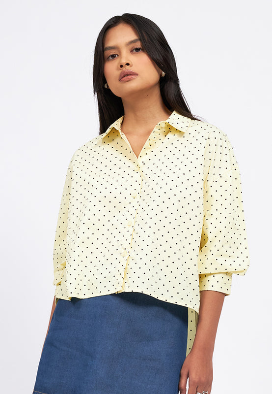 Printed Blouse with Voluminous Sleeve