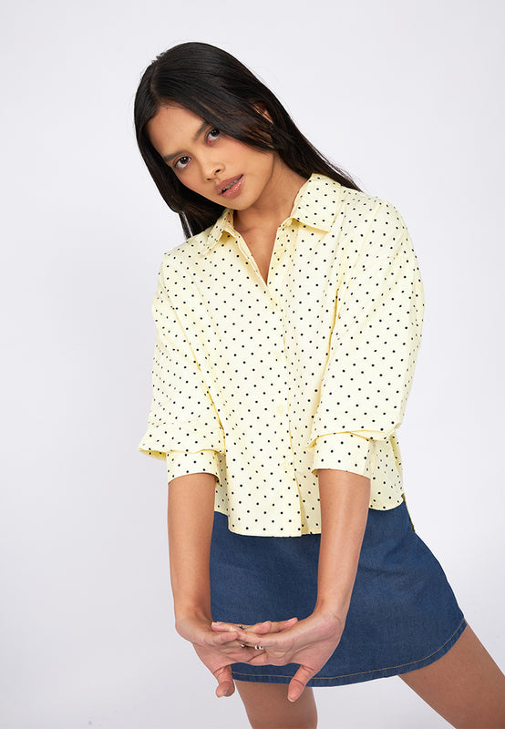 Printed Blouse with Voluminous Sleeve