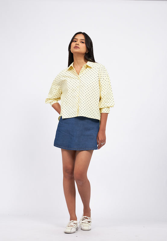Printed Blouse with Voluminous Sleeve