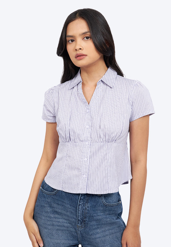 Puff Sleeve V-Neck Blouse