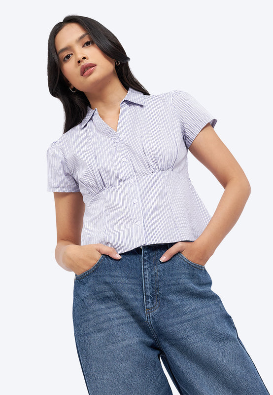 Puff Sleeve V-Neck Blouse