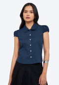 Short Sleeve Textured Blouse