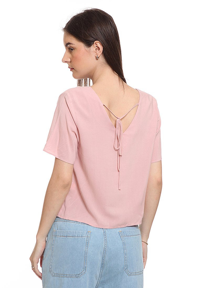 V-Neck Button Blouse