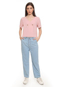 V-Neck Button Blouse