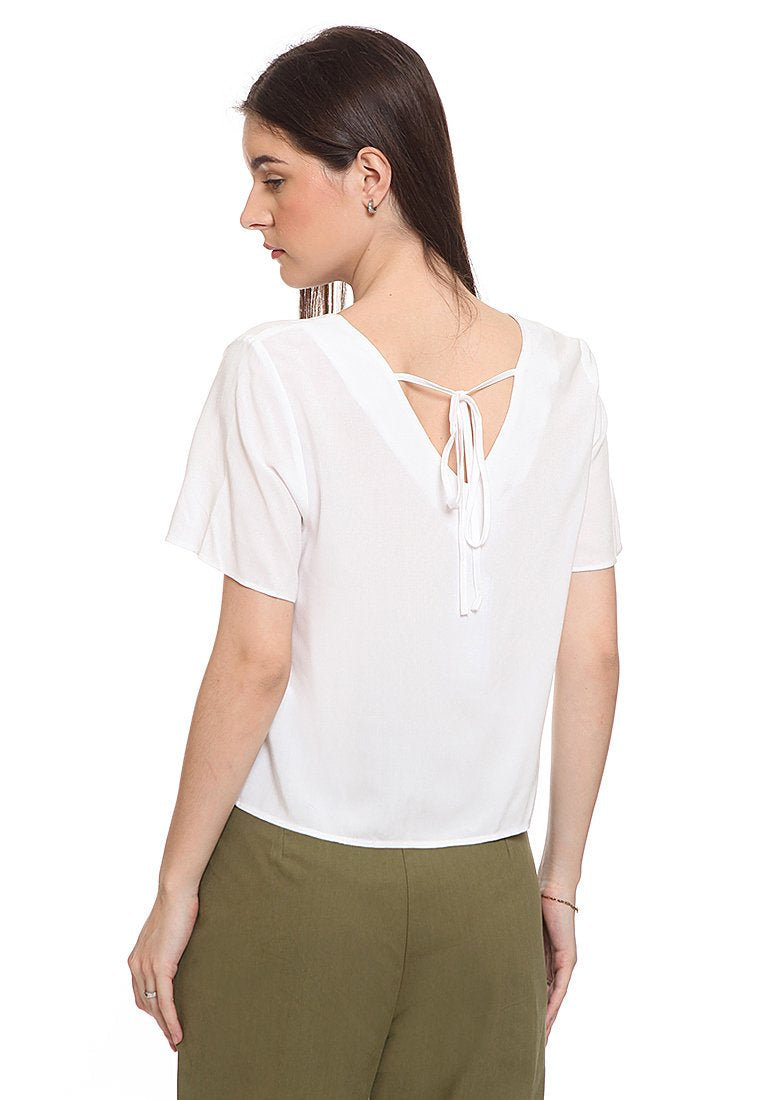 V-Neck Button Blouse