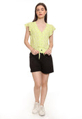 Knotted Ruffles Sleeves Blouse
