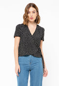 Polkadot Wrap Blouse