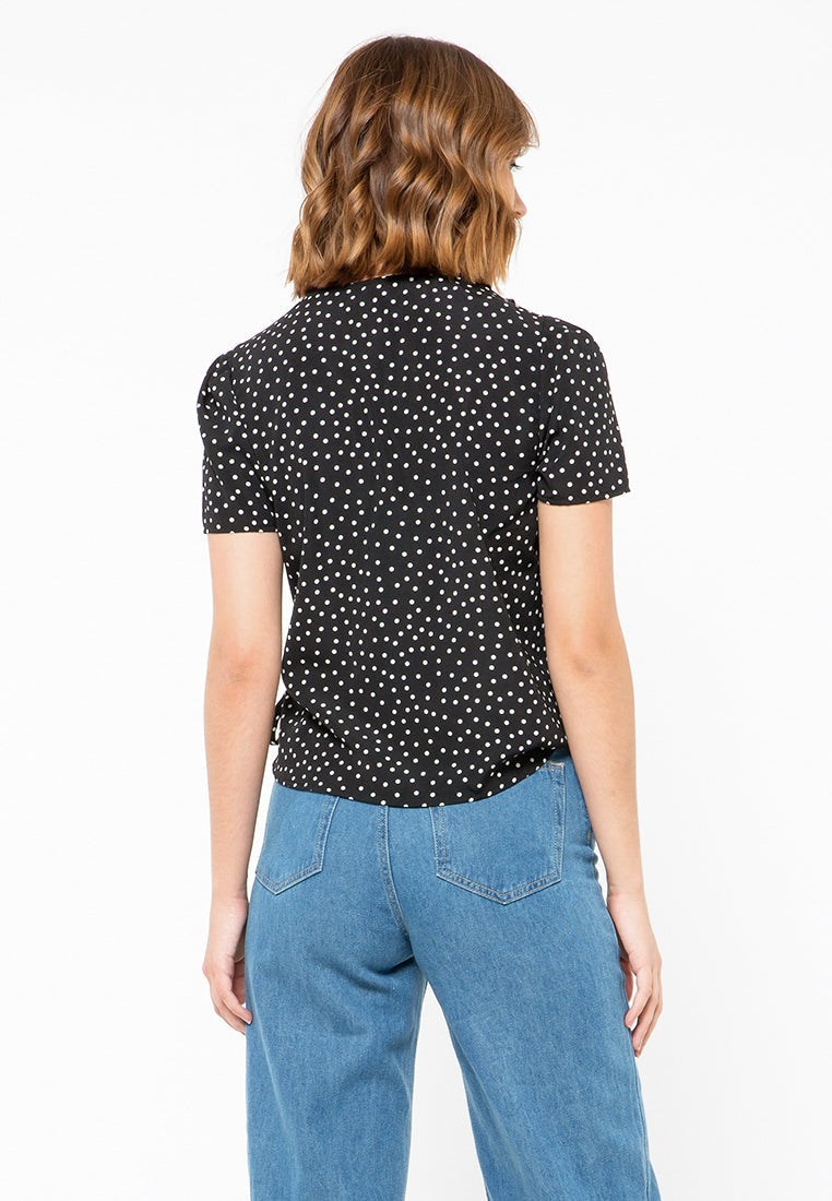 Polkadot Wrap Blouse