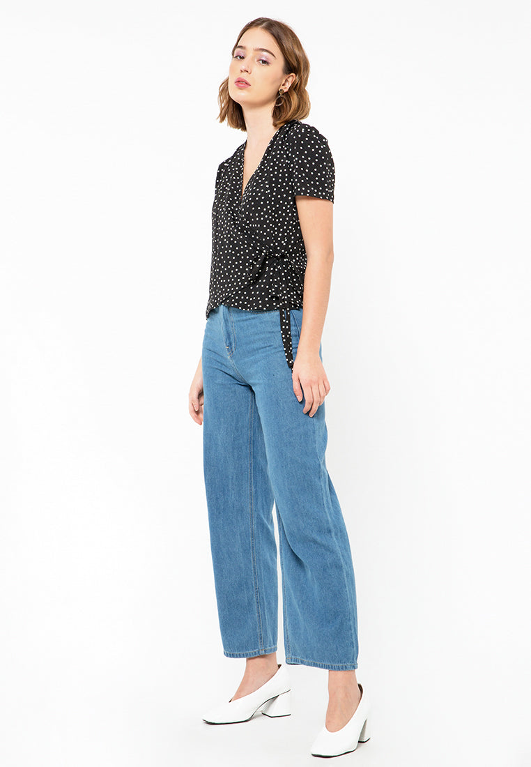 Polkadot Wrap Blouse