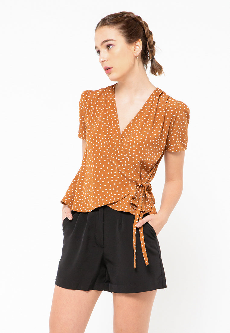 Polkadot Wrap Blouse
