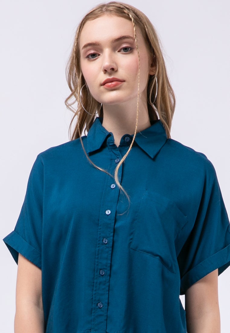 Short Sleeve Crop Blouse