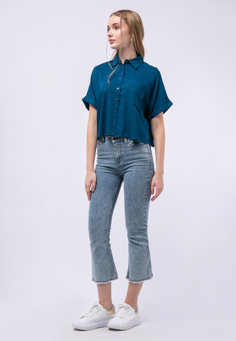 Short Sleeve Crop Blouse
