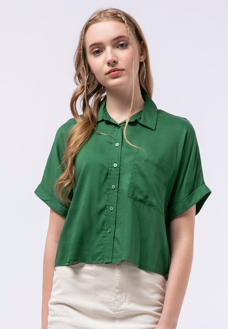 Short Sleeve Crop Blouse