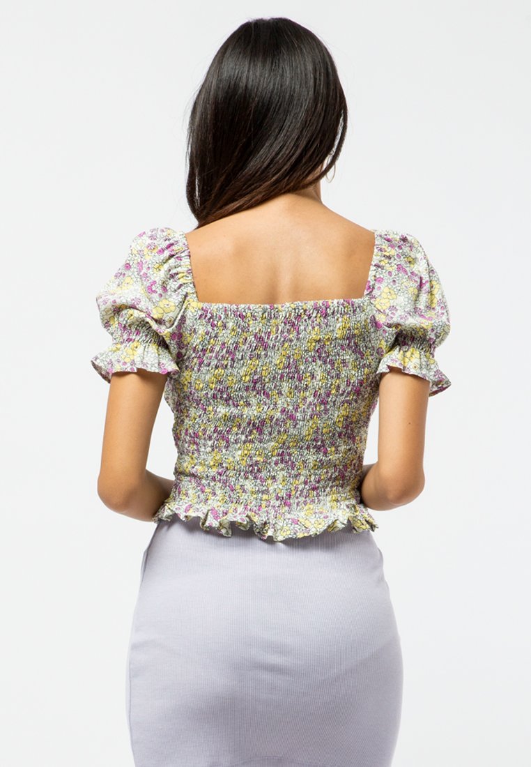 Puff Sleeve Square Neck Top