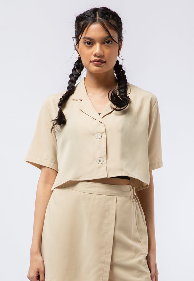 Short Sleeve Crop Blouse
