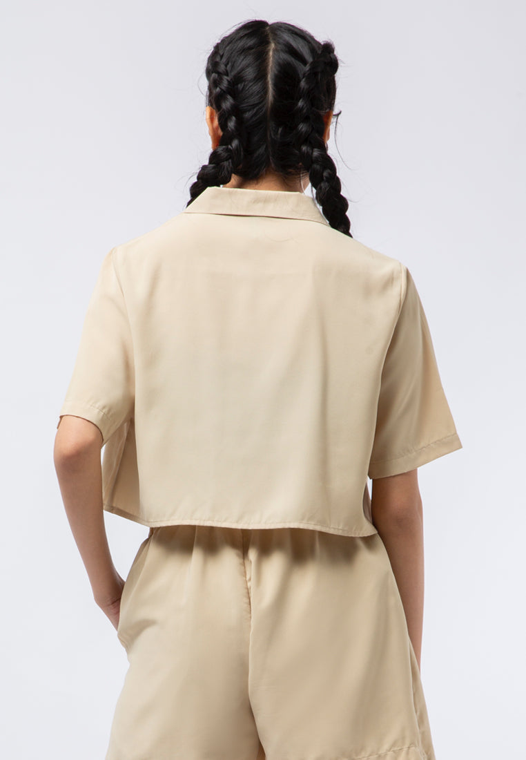 Short Sleeve Crop Blouse