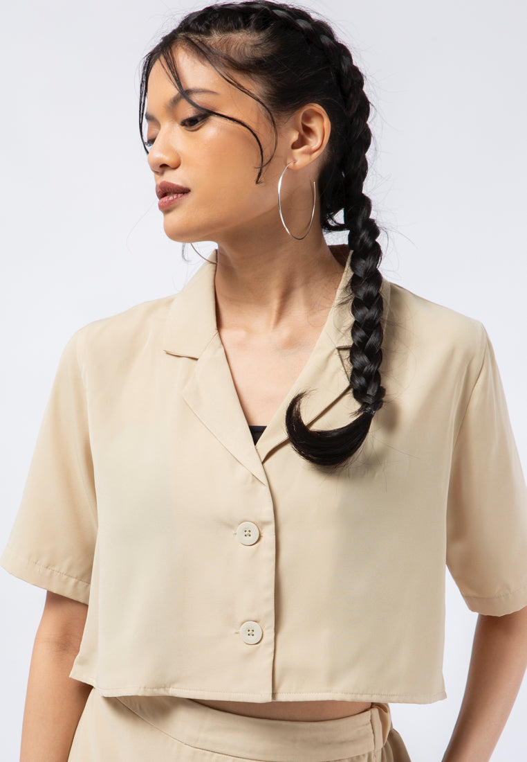 Short Sleeve Crop Blouse