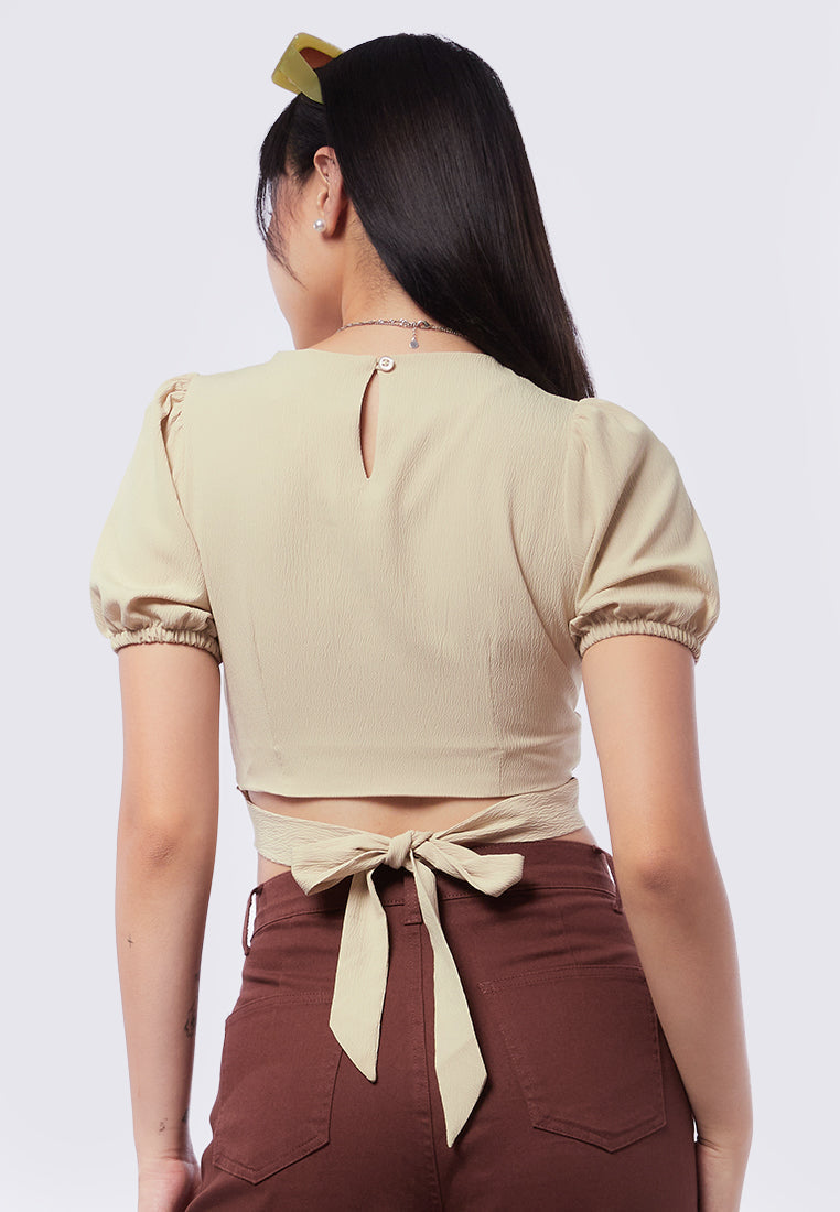 Puff Sleeve Crop Blouse
